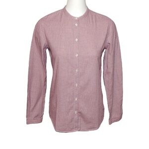 Massimo Alba Women’s Size XS Red White Blue Check Houndstooth Button Up Shirt